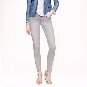 J Crew Midrise Toothpick Skinny Jeans Light Gray